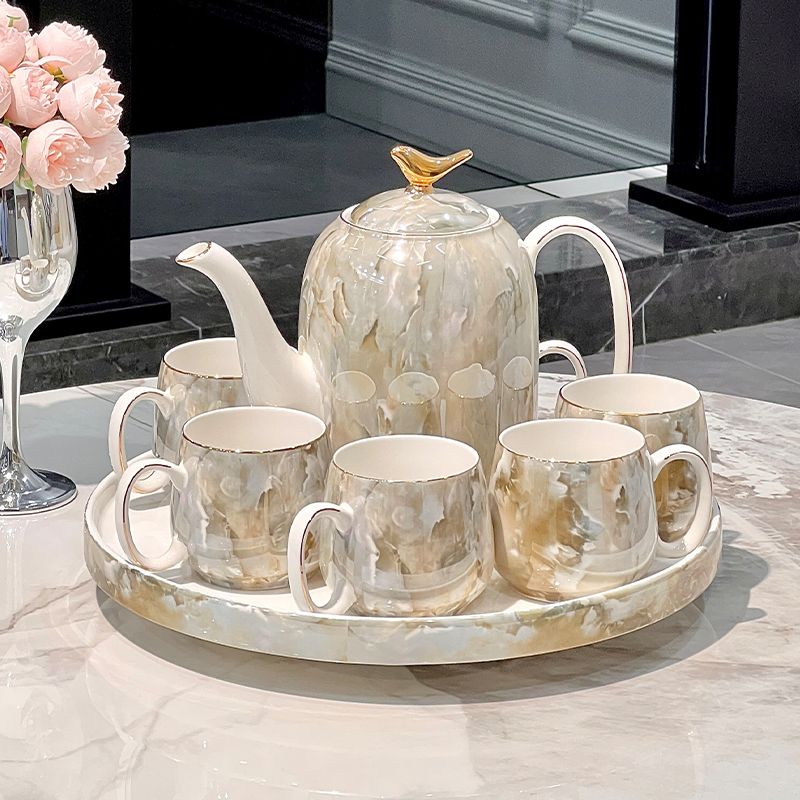 茶具套装2025新款轻奢高档陶瓷水杯茶壶茶杯家用客厅待客结婚礼品