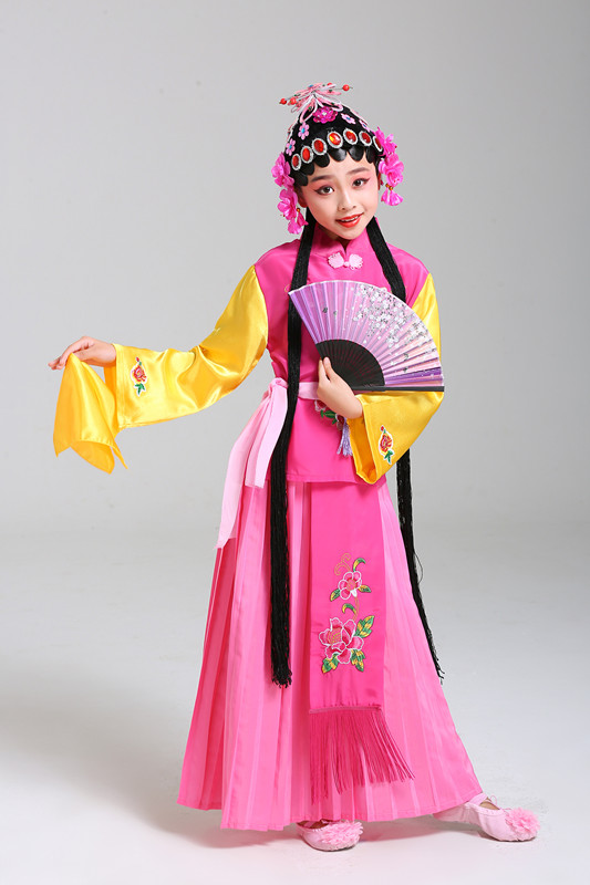 新款六一儿童戏曲服京剧舞蹈比赛演出服小花旦俏花旦小红娘报花灯
