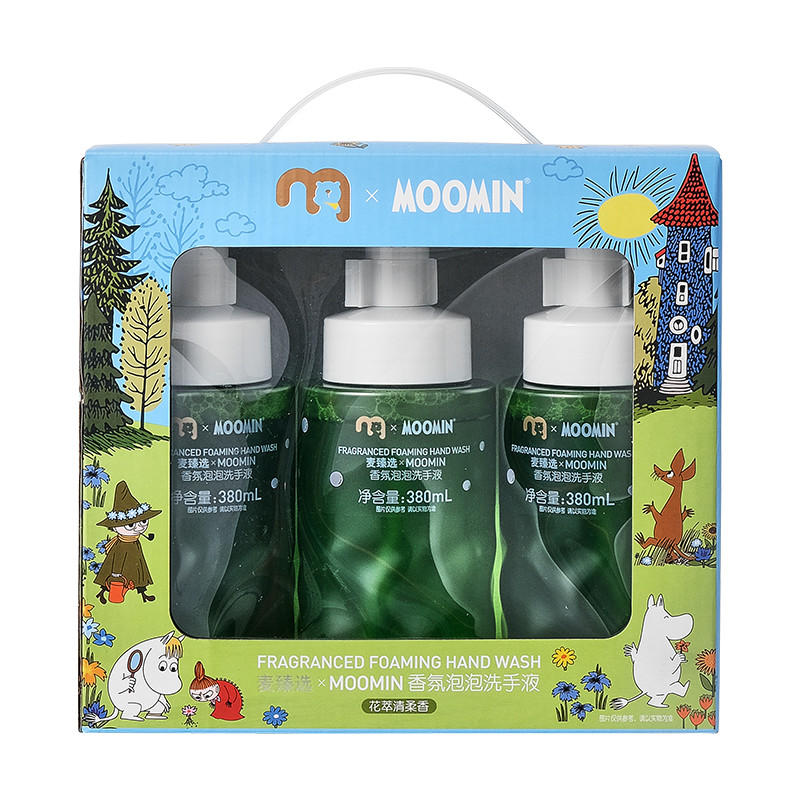 麦臻选xMoomin香氛泡泡洗手液 380ml*3泡沫状家庭清洁麦德龙代购