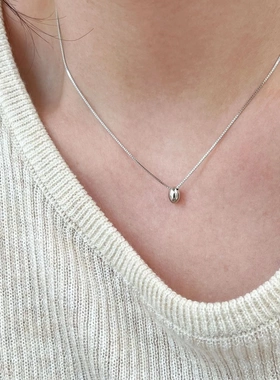 S925纯银小银豆锁骨链项链