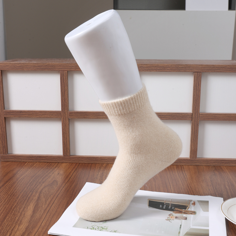 100%纯山羊绒袜子男女秋冬季保暖毛袜中厚针织中筒家居袜内蒙古