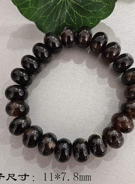 北票树化玉黑白黄色男女单圈圆珠算盘珠滚珠手链原创设计新品上市