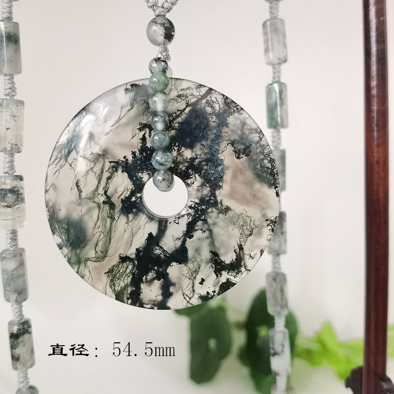 阜新金果玛瑙天然印度精品水草男女款平安扣吊坠车挂原创设计新品