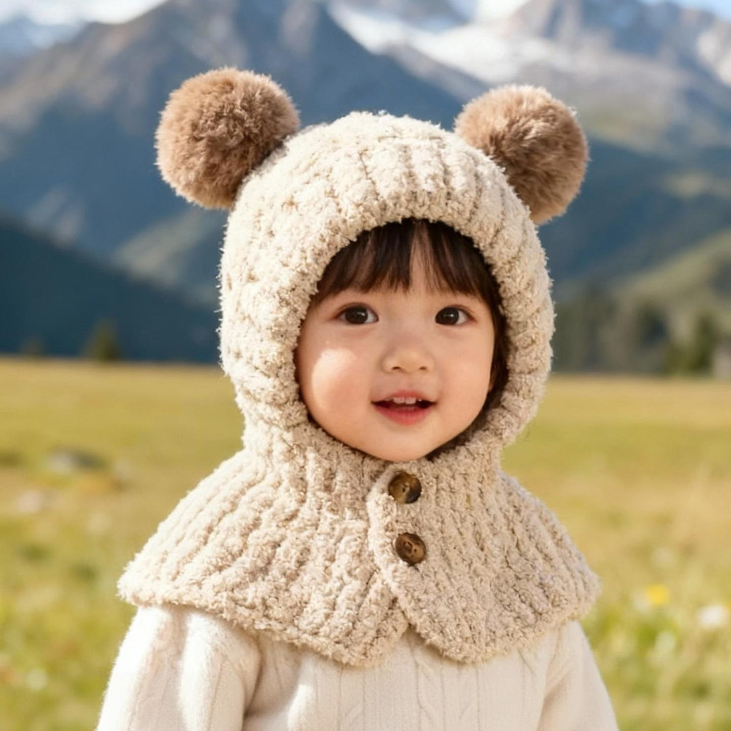 宝宝帽子围巾一体帽冬季可爱超萌儿童护耳帽保暖披肩男女童针织帽,童装/婴儿装/亲子装,帽子,淘宝优惠券,粉丝福利购,淘宝优惠卷