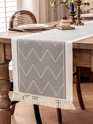 现代简约桌旗北欧原木风餐桌布艺桌布电视柜茶几装饰垫布斗柜台布