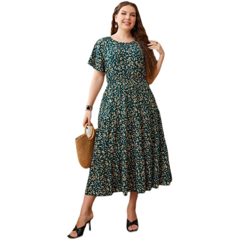 Plus Size Summer Chiffon Dress XL-4XL Long Maxi Skirt - Taobao product photo 5