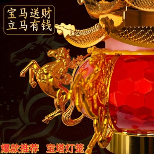 2026年灯笼新款手提宝塔电池福字水晶发光灯笼装饰喜庆挂饰入户门