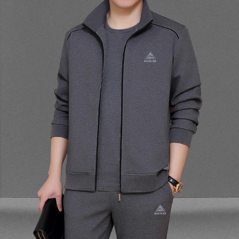 中老年运动套装男春秋季2025新款爸爸休闲男装高端男士穿搭一整套