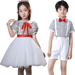 元旦儿童演出服幼儿合唱朗诵表演服装男女童舞蹈服小学生蓬蓬裙15