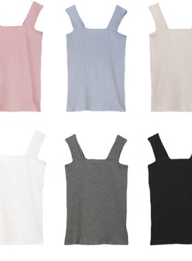 2026 women clothes日系乐天打底衫女式罗纹背心女士纯色吊带内搭