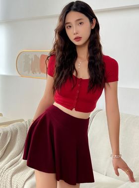 2026 women clothes【Ap02】忆黑猫新款女装大码半身防走光女韩版