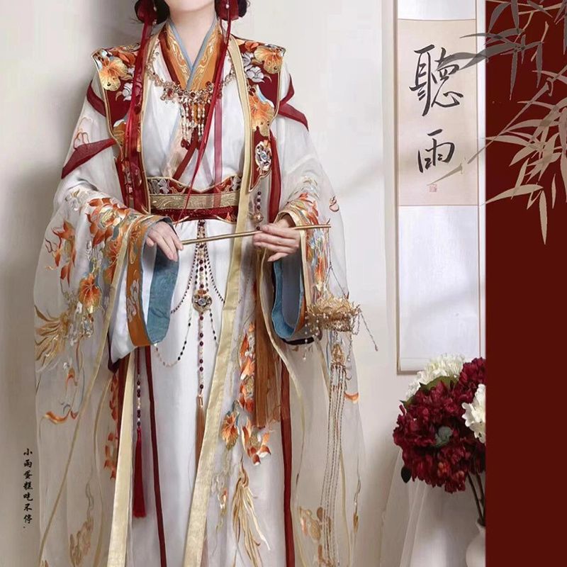 明制汉服正品刺绣重工原创齐腰交领全套魏晋春谢怜太子悦神COS服