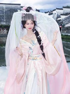 套装 吊带大袖 垂樱 原创汉服女静还决齐腰战国袍刺绣春秋款 2025新款