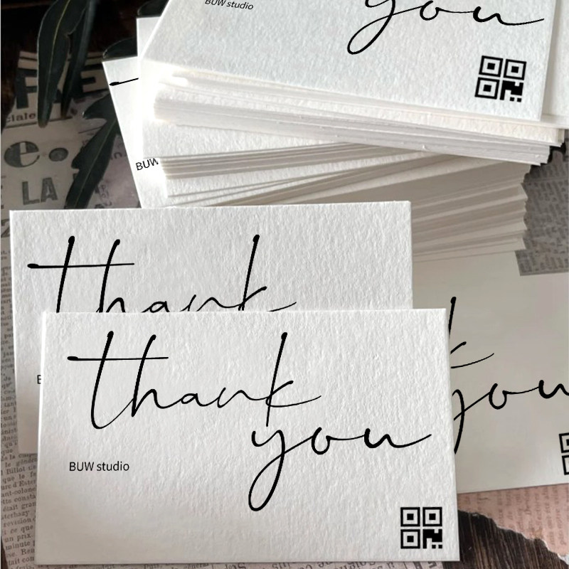 高档纹理感谢卡片定制雅柔纸纹理名片订制首饰品水晶银饰售后保养硬卡