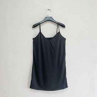 出口欧美stradiv***us原单女夏季百搭打底吊带衫内搭衬裙宽松V领