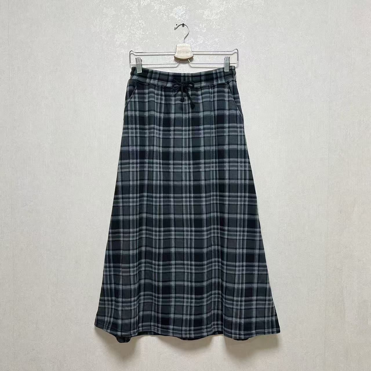 外贸出口日单SPINKLE女秋冬加厚绒A字版松紧腰及踝半身裙保暖长裙