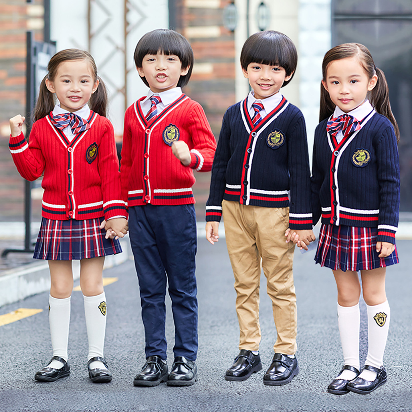 秋冬英伦风校服幼儿园冬季童装儿童园服秋冬套装中小学生班服14