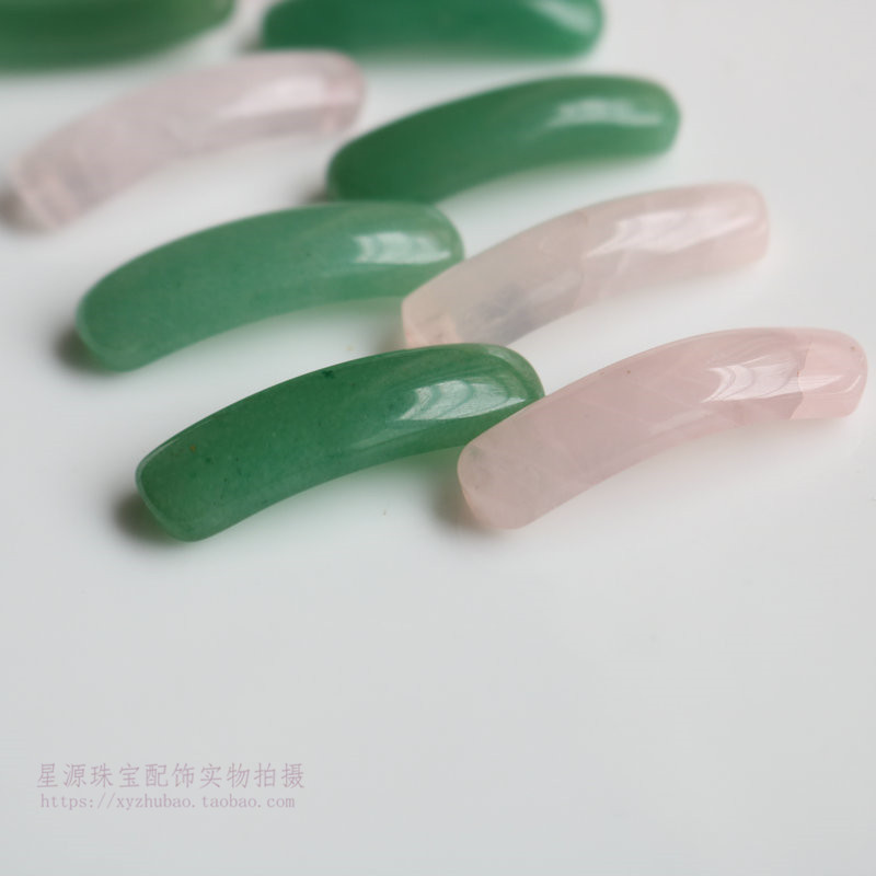 10*38mm绿东陵桥状弧形手牌粉晶长条手工diy发簪发冠手链材料配件,饰品/流行首饰/时尚饰品新,其他DIY饰品配件,淘宝优惠券,粉丝福利购,淘宝优惠卷