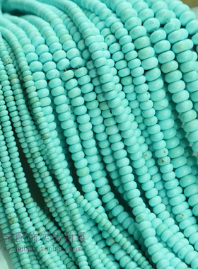 浅蓝色绿松石隔珠鼓珠 高瓷蓝松石算盘珠佛珠手工串珠材料diy配件
