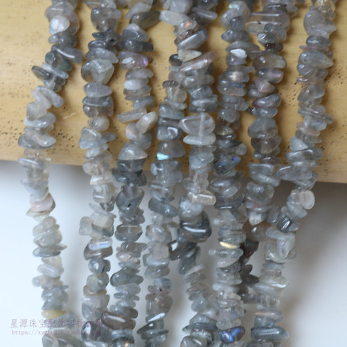diy不规则天然随形手串拉长石
