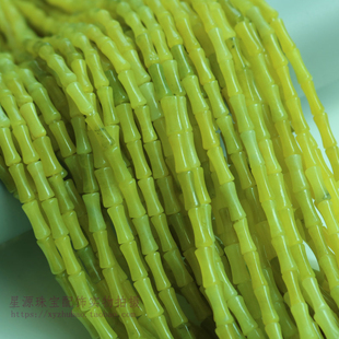 天然柠檬玉竹节散珠 柠檬黄骨节管珠古风发簪材料diy项链手链配件