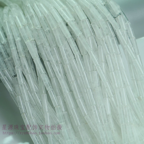 天然白水晶小管子圆柱圆管珠配件