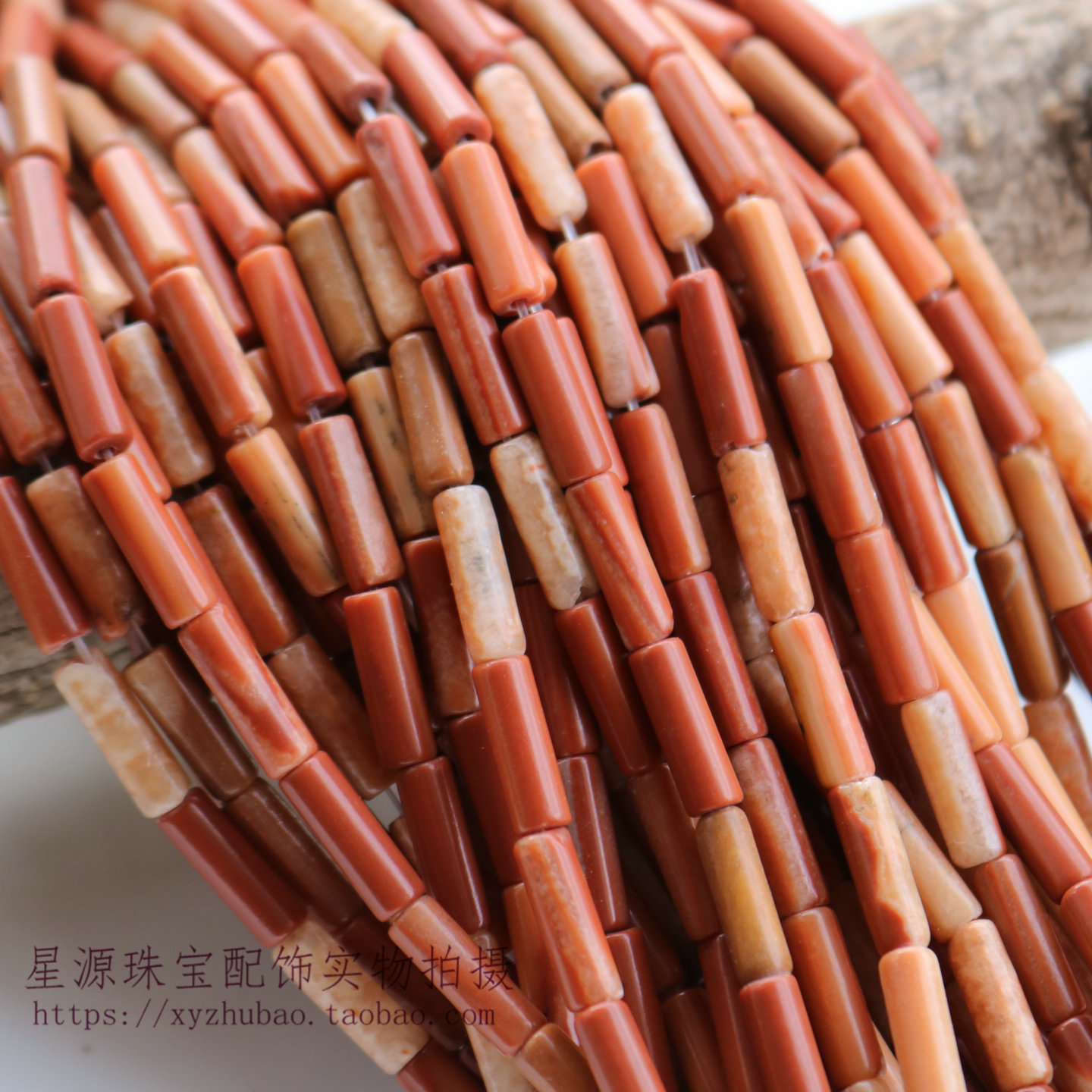 天然红孔雀石圆管珠diy饰品配件