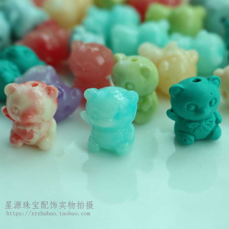 粉压小熊色泽鲜艳熊仔饰品配件
