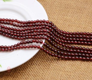 4-12mm天然紫牙乌酒红石榴石圆珠DIY散珠子手链佛珠饰品配件材料