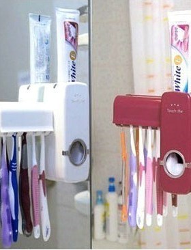 autotic toothpaste dispenser squeezer toothbrush holder au