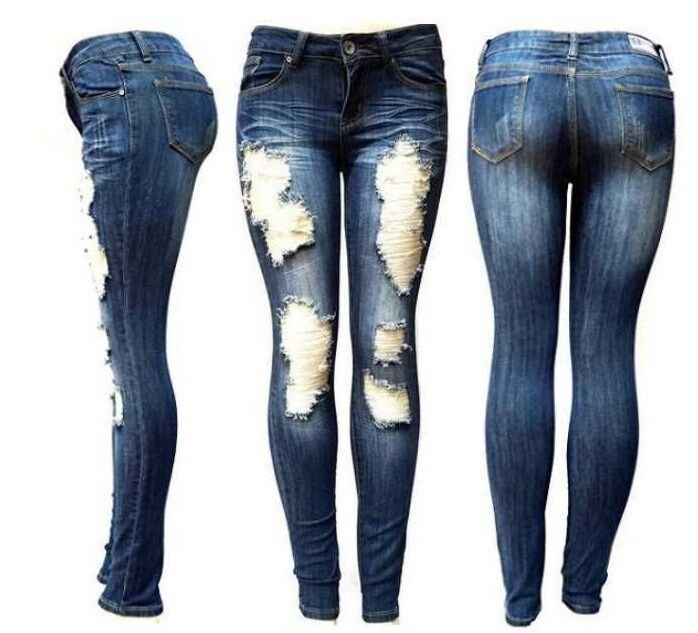 2018 women trousers ladies jeans Hole cowboy pants破洞牛仔裤