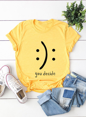 纯棉T恤女Women tshirts cute printing ladies t-shirt tee tops