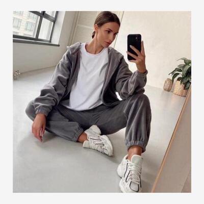 欧美运动服卫衣2件套装女