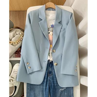 2023summer women fashion blue blazer jacket ladies jackets女
