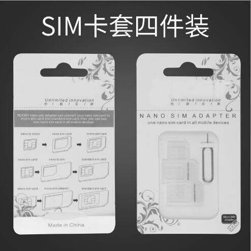 4 in 1 Nano Sim Card Adapter , micro sim adapter + Eject pin