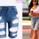 Fashion causal summer Ripped 速卖通爆款 women hole jeans pant