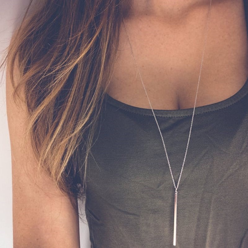 Necklace simple long bar lasso necklace women's popular hand