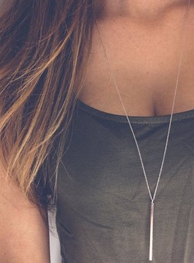 Necklace simple long bar lasso necklace women's popular hand