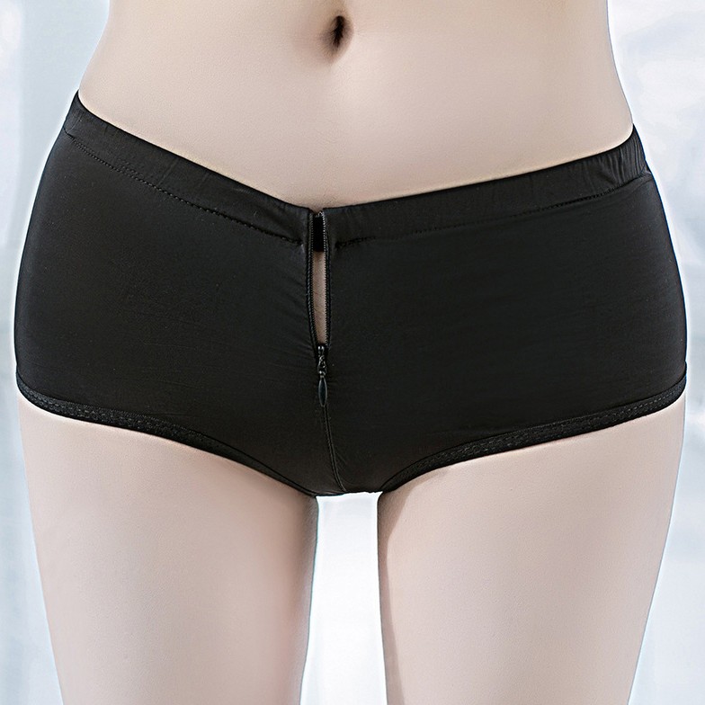冰丝女式情趣内裤兔脱开裆拉链