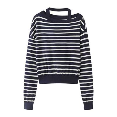 条纹针织衫女两件套套头休闲风宽松显瘦百搭上衣2026春季BR801201