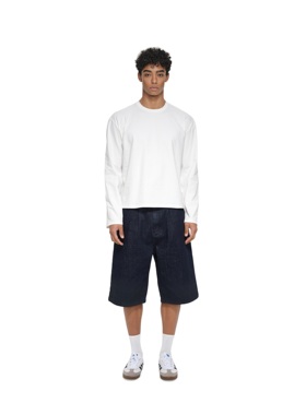 AaNn normcore简约boxy箱型短宽纯色长绒棉长袖打底T恤休闲