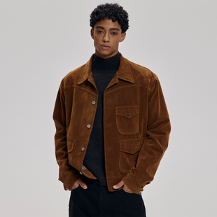 AaNn 夹克 做旧三袋西部麂皮复古美式