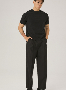 AaNn通勤极简直筒合身九分纯羊毛西裤 cigarette pants