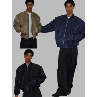 bomber外套 空军夹克棉服ma1 AaNn 光泽尼龙廓形剪裁弯刀袖