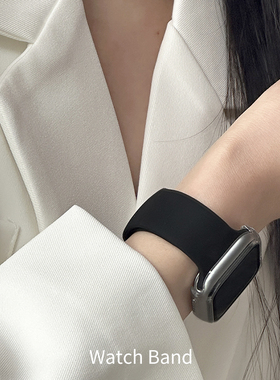 纯色硅胶appleiwatch适用苹果手表带s9代8/7/6/5/se/4/3亲肤新款