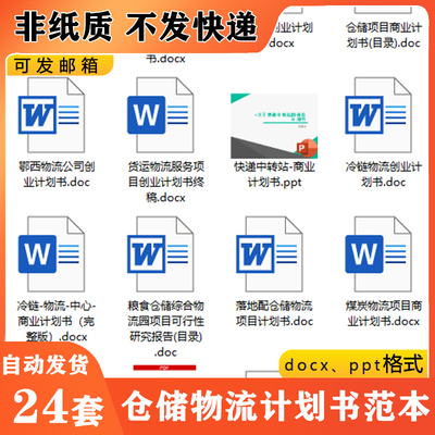 E137仓储物流运输公司创业项目计划书商业策划方案word版范文文件