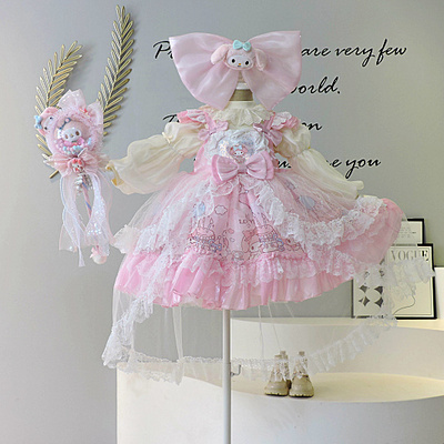 女童美乐蒂公主裙2025冬季新款小女孩生日礼服裙洛丽塔蓬蓬连衣裙