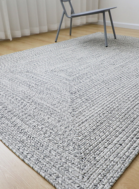 菲尔灰色长方形手工地毯北欧简约客厅茶几沙发床边毯定制地垫家用