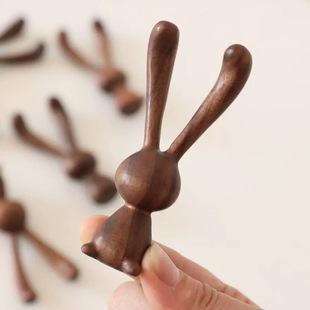 实木按摩器可爱创意小摆件小兔子实木按摩棒高颜值按压太阳穴礼物