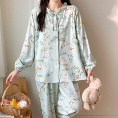 带胸垫月子服春秋纯棉7月份8产后大码孕妇睡衣秋冬款待产哺乳喂奶
